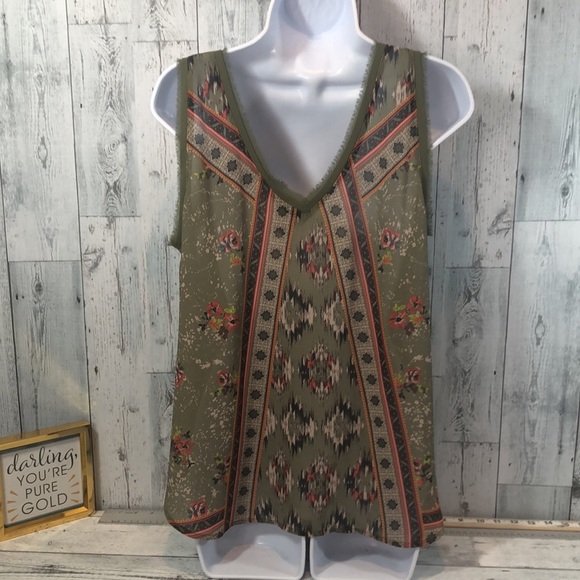 Tobi Boho Double V-Neck Tank Top Medium - Picture 5 of 9